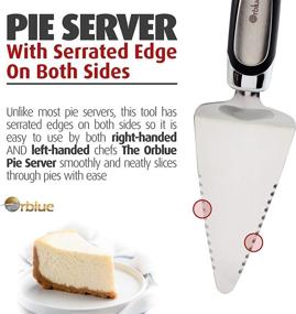 img 3 attached to 🍰 ORBLUE Pie Server: Serrated on Both Sides, Stainless Steel, Ideal for Right or Left Handed Chef - Essential Kitchen Tool for Flawless Cake Cutting and Serving