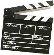 🎬 kiseer 12"x11" movie film clap board - wooden clapper board for film production - black & white film board logo