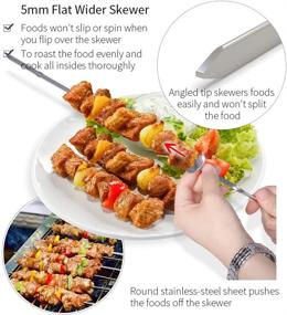 img 2 attached to 🍢 Premium 14” Stainless Steel Kabob Skewers for Grilling - 10 Pack, Ideal for Shish Kebobs, Meat, Chicken, Shrimp, and Vegetables