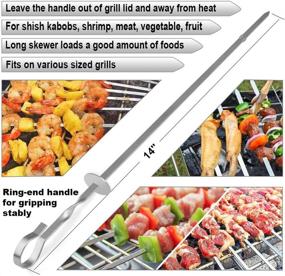 img 1 attached to 🍢 Premium 14” Stainless Steel Kabob Skewers for Grilling - 10 Pack, Ideal for Shish Kebobs, Meat, Chicken, Shrimp, and Vegetables