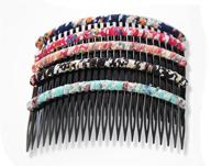 💐 5pcs women's floral hair side combs pin clip headdress with teeth, random color logo