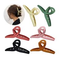6 color large hair claw clip – 4.3 inch matte butterfly banana barrette hair jaw clamp for women and girls with non-slip strong hold – styling accessories for thin, thick, fine hair logo