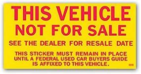 img 2 attached to Vehicle Not Sale Stickers Yellow