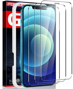 img 4 attached to 📱 Fotbor iPhone 12 Pro Screen Protector - Shatterproof Tempered Glass [Full Coverage] - 3 Pack