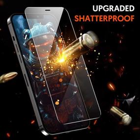 img 2 attached to 📱 Fotbor iPhone 12 Pro Screen Protector - Shatterproof Tempered Glass [Full Coverage] - 3 Pack