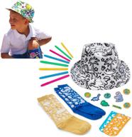 🎨 cr8 outlet color your own dinosaur boys fedora hat and doodle socks – quality diy stem craft kits for boys ages 6-12 years – arts and crafts toys birthday gift projects logo