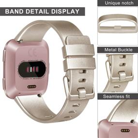 img 1 attached to 📦 Premium Assorted Silicone Patterned Bands for Fitbit Versa 2/Versa/Versa Lite - 4 Pack, Small Size