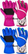 🧤 keep your kids warm and protected with 2 pairs of windproof toddler winter ski gloves - full finger snow gloves for boys and girls logo