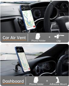 img 3 attached to 📱 2021 GUSGU Upgraded Magnetic Phone Holder for Car - Free VHB Adhesive Mounting, Dashboard & Air Vent Car Mount - iPhone, iPad, Samsung, LG Compatible