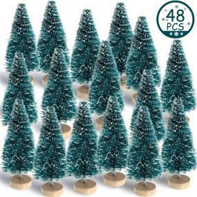 img 2 attached to Sparkle up Your Christmas Décor with 48 Pieces of Mini Sisal Snow Frost Trees - Blue Green, Perfect for Tabletop Display and Ornamentation