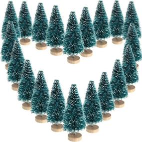 img 3 attached to Sparkle up Your Christmas Décor with 48 Pieces of Mini Sisal Snow Frost Trees - Blue Green, Perfect for Tabletop Display and Ornamentation