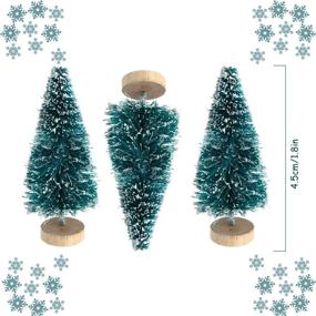 img 1 attached to Sparkle up Your Christmas Décor with 48 Pieces of Mini Sisal Snow Frost Trees - Blue Green, Perfect for Tabletop Display and Ornamentation