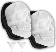 🧊 extra large 3d skull ice cube mold - silicone ice molds for whiskey - skull ice cube trays with funnel for big mouth cup - skull ice maker with resin - chocolate sugar whiskey ice mold for parties logo