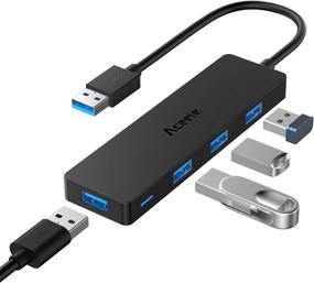 img 4 attached to 🔌 Enhanced USB 3.0 Hub Splitter: Slim 4 Port Multiport Expander for Desktop PC, Laptop, PS4, iMac - Boost Connectivity!