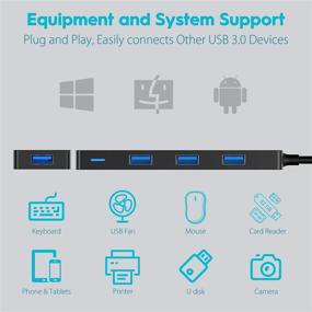 img 2 attached to 🔌 Enhanced USB 3.0 Hub Splitter: Slim 4 Port Multiport Expander for Desktop PC, Laptop, PS4, iMac - Boost Connectivity!