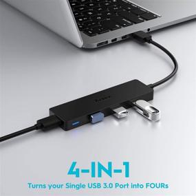 img 3 attached to 🔌 Enhanced USB 3.0 Hub Splitter: Slim 4 Port Multiport Expander for Desktop PC, Laptop, PS4, iMac - Boost Connectivity!