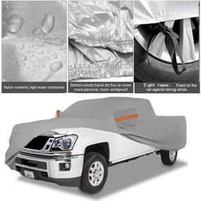 img 3 attached to 🚚 6-Layer Waterproof Pick Up Truck Cover - Big Ant Car Cover for Outdoor Protection (232 inches) with Dustproof, Windproof, UV Shielding, and Driver Door Zipper