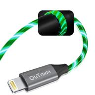 outrade led-кабель для зарядки lightning - сертифицирован в apple mfi, зарядное устройство для iphone se 11 pro max xr x 8 7 6s 6 5, ipad и многого другого (зеленый, 3,3 фута) логотип