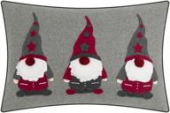 jwh christmas santa claus throw pillow cover: festive elf decorations for home sofa couch decor in gray - 14 x 20 inch logo