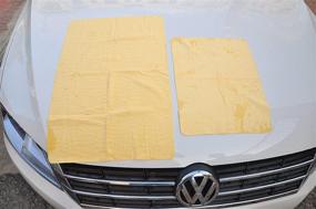 img 3 attached to 🚘 Y40 THIEVES Super Absorbent Chamois Towel for Car Cleaning - Yellow, 2-Piece Set, Ideal for Cars, Boats, RVs, Home Cleaning - Long-lasting, Eco-friendly Synthetic Shammy