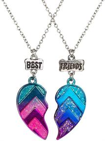 img 4 attached to 👧 BGSHEMNI Best Friends Necklace for Children- Kid's Best Friend Jewelry, Friendship Gift Girls BFF Necklaces-Love