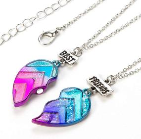 img 1 attached to 👧 BGSHEMNI Best Friends Necklace for Children- Kid's Best Friend Jewelry, Friendship Gift Girls BFF Necklaces-Love