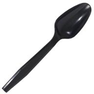 🥄 daxwell plastic teaspoons, medium heavyweight polypropylene (pp), individually wrapped, black, a10003701 (case of 1,000) logo