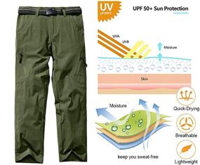 img 2 attached to 👖 Boys Scout Cargo Pants for Kids - Youth Convertible Zip Off Shorts, Quick Dry Fishing and Hiking Pants with Dry Fit Technology