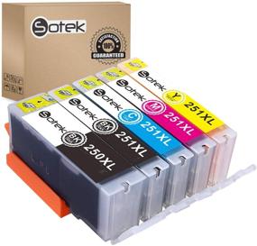 img 2 attached to 🖨️ Premium Sotek 250XL 251XL 250 251 XL Ink Cartridges - 5 Color Set for Pixma Printers (5Pack)