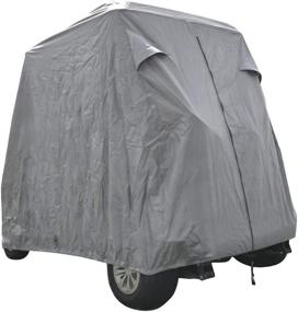 img 4 attached to Golf Cart Cover - Fits Yamaha Drive, EZ Go, Club Car Precedent - Tan/Dark Gray Color - By Summates