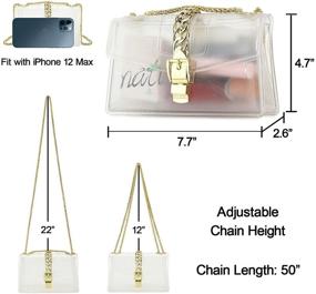 img 2 attached to Women's Clear Purse, Small Stadium Approved Crossbody Bag, Stylish Transparent Jelly Purse, See Through Gameday Handbag, Cute Clear Clutch Shoulder Bag