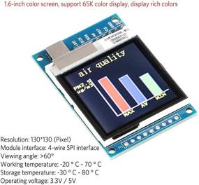 img 2 attached to 🖥️ Модуль дисплея MakerHawk Arduino LCD 1.6 дюйма TFT: высококачественный экран SPI с драйвером SSD1283A для Arduino D1 Mini