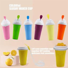 img 1 attached to Blue Slushy Maker Cup - Portable Double Layer Smoothie Cup for Silica Travel, DIY Slushie Maker Ice Cup, Perfect for Children and Adults, Frozen Cup that Easily Squeezes Ice