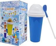 blue slushy maker cup - portable double layer smoothie cup for silica travel, diy slushie maker ice cup, perfect for children and adults, frozen cup that easily squeezes ice логотип