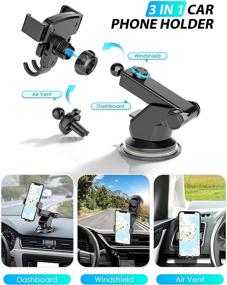 img 2 attached to 🚗 Upgraded 2-Pack Car Phone Holder Mount with Strong Suction Cup | Dashboard, Windshield, and Air Vent Compatible | iPhone and Android Cell Phone Holder (4-7'')