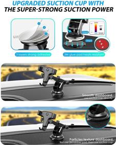 img 1 attached to 🚗 Upgraded 2-Pack Car Phone Holder Mount with Strong Suction Cup | Dashboard, Windshield, and Air Vent Compatible | iPhone and Android Cell Phone Holder (4-7'')