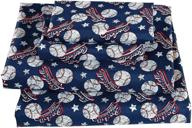 ⚪ new vintage baseball dark blue white red fancy collection sheet set (twin) logo