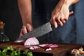 img 2 attached to 🔪 High Carbon Stainless Steel Chef Knife - 8 Inch VG10 Damascus Blade for Precision Cutting - Ergonomic Pakkawood Handle - Perfect Gift in a Stylish Gift Box