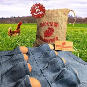 img 3 attached to Backyard Barnyard 12-Pocket Denim Egg Gathering Apron - Durable & Soft - FREE Rustic Gift Bag Included! Ideal for Collecting Chicken, Duck, Quail, and Poultry Eggs