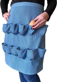 img 4 attached to Backyard Barnyard 12-Pocket Denim Egg Gathering Apron - Durable & Soft - FREE Rustic Gift Bag Included! Ideal for Collecting Chicken, Duck, Quail, and Poultry Eggs