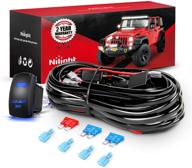 🔌 high quality nilight 10011w 16awg wiring harness kit for led light bars - 2 leads, 12v on/off rocker switch, power relay, fuse - perfect for jeep, boat, trucks | 2-year warranty included logo