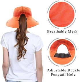 img 1 attached to 👒 Stay Stylish and Protected with Muryobao Women's Ponytail Sun Hat - Ultimate UV Protection, Foldable Design, Wide Brim for Beach and Fishing Adventures