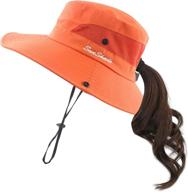 👒 stay stylish and protected with muryobao women's ponytail sun hat - ultimate uv protection, foldable design, wide brim for beach and fishing adventures логотип