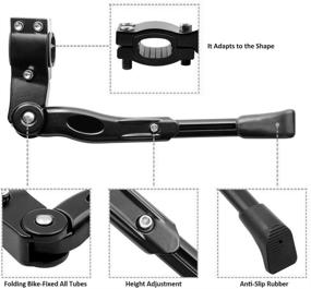 img 1 attached to 🚲 Versatile and Sturdy Bicycle Kickstand: Adjustable Aluminum Alloy Bicycle Side Support Bracket for All Bike Types - Mountain, Road, BMX, MTB, City, Kids, Sports, and Adult Bikes