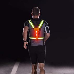 img 2 attached to 🔦 NeatTimes LED Reflective Harness Vest: Stay Visible, Safe & Seen During Night Sports - Size Adjustable for Men and Women