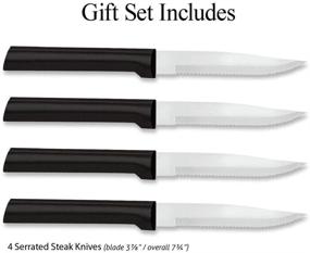 img 3 attached to 🔪 Rada Cutlery Set of 4 Serrated Steak Knives - Stainless Steel Blades, Resin Handle, 7 3/4 Inches, Black