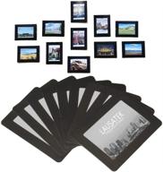 🖼 magnetic picture frame collage for fridge: elegant black design | holds 25 pack of 4x6, 3.5x5, 3x4 photos | decorative magnet board логотип