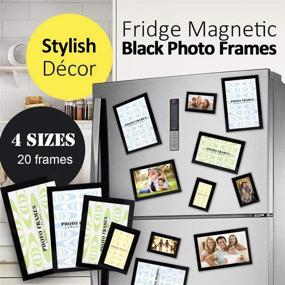 img 3 attached to 🖼 Magnetic Picture Frame Collage for Fridge: Elegant Black Design | Holds 25 Pack of 4x6, 3.5x5, 3x4 Photos | Decorative Magnet Board