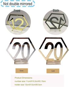 img 2 attached to 💛 Fashionclubs Hexagon Acrylic Table Numbers with Holder Base - Elegant Wedding Reception Decoration (1-20 Gold)