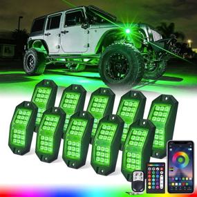 img 4 attached to Xprite Bluetooth RGB LED Rock Lights Kit - Multicolor Neon Lighting for Off-Road Trucks, Cars, UTV, ATV, SUV, RZR, Motorcycles, Boats - 10 PCS